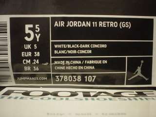 Nike Air Jordan XI 11 Retro WHITE BLACK CONCORD PURPLE PATENT LEATHER 