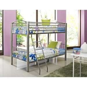  Heavy Metal Pewter Twin/Twin Bunk Bed: Home & Kitchen