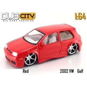 Jada Dub City Kustoms Red 2002 VW GTI 1:64 Scale Die Cast 