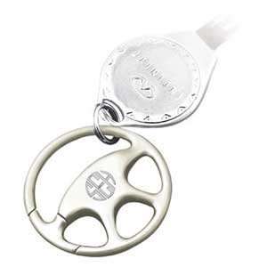  Personalized Satin Silver Steering Wheel Key Chain 