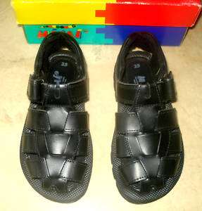NIMI NEW black leather CLOSED TOE sandals shoes 25/8  