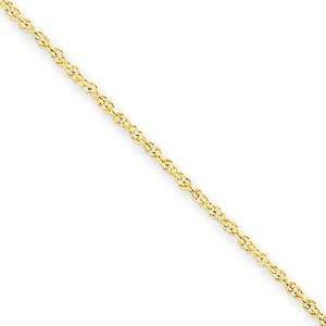  14k Gold 1.3mm Heavy Baby Rope Chain Jewelry