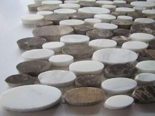 MIXED MARBLE OVAL SHAPE Mosaic Tile. Floor or wall  