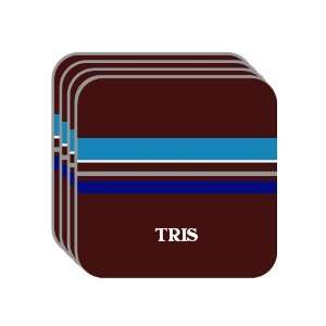 Personal Name Gift   TRIS Set of 4 Mini Mousepad Coasters (blue 