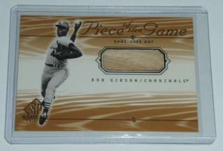 MLB SP POTGame Used BOB GIBSON Bat Card/CARDINALS/HOFer  