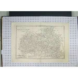   Antique Map Germany Engraving Andre Herisson Old Print: Home & Kitchen
