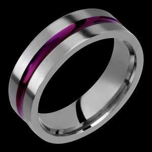 Mauve   size 11.75 Titanium Ring with Purple Groove  Choose your Color 