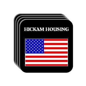 US Flag   Hickam Housing, Hawaii (HI) Set of 4 Mini Mousepad Coasters