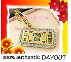 48 JUICY COUTURE PAVE KISSING BOOTH TICKET GOLD CHARM