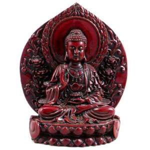  Red Resin Buddha Statue 