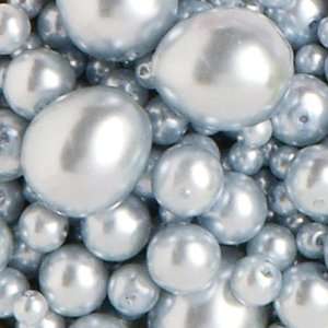 : Blue Moon Frosting Assorted Glass Pearls, 156/Pkg, Light Blue: Arts 