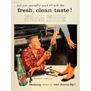  1956 Ad Vintage Car 7 UP Soldiers of Fortune Mechanic 