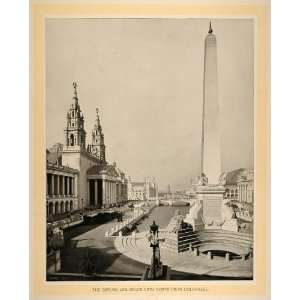 1893 Chicago Worlds Fair Obelisk William H. Jackson   Original Print 