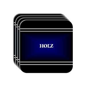 Personal Name Gift   HOLZ Set of 4 Mini Mousepad Coasters (black 