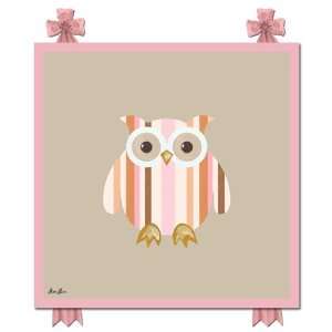  Mod Stripes Owl Retro Pink Canvas Art