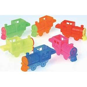  Mini Neon Train Whistle Bag of 12 Toys & Games