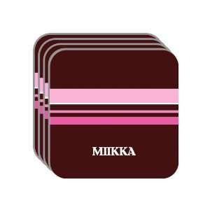Personal Name Gift   MIIKKA Set of 4 Mini Mousepad Coasters (pink 
