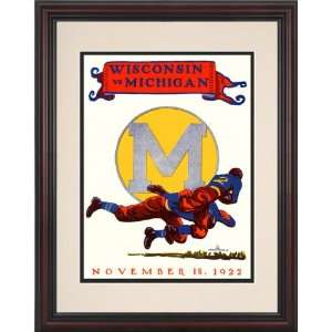  1922 Michigan vs. Wisconsin 8.5 x 11 Framed Historic Football 