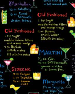   Alcoholic Drink Recipes Black Margarita Great Apron Fabric Material