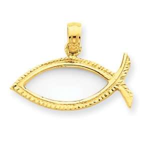  14k Gold Ichthus Fish Pendant Jewelry