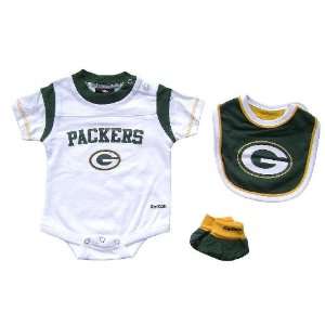  Green Bay Packers 3 Piece Creeper Set by Reebok Sports 