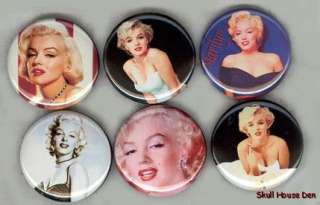 MARILYN MONROE 6 new Buttons/Magnets  