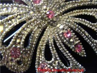 marcasite butterfly crystal PENDANT BROOCH Earrings//  