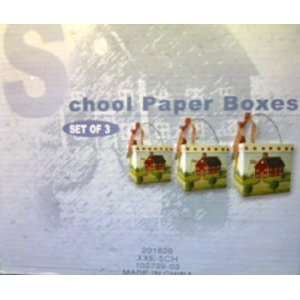  School Paper Boxes, Set of 3 Arts, Crafts & Sewing