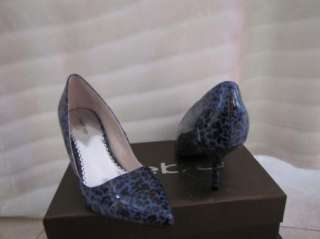 BEBE SHOES sandals KITTEN HEELS OLIVIA LEOPARD BLUE 174775  
