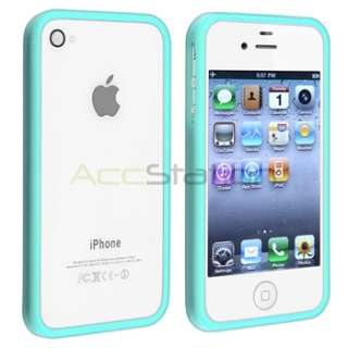   TPU Rubber Cover Case+Anti Glare LCD Guard for iPhone 4 G 4S  
