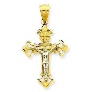  14k Two Tone Inri Crucifix Charm Jewelry