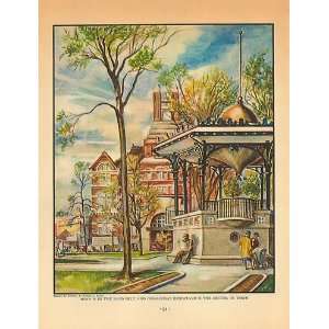  Oskaloosa Iowas Bandstand Print from April 1938 Fortune 