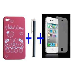 For iPhone 4G Lot of 3 Items Hello Kitty Pink Snap Slim Hard Protector 