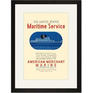   Matted Print 17x23, The United States Maritime Service