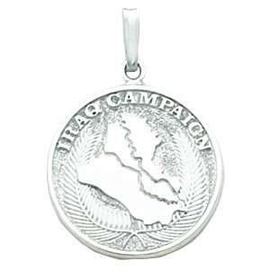 7/8in Iraq Campaign Medal   Sterling Silver Jewelry