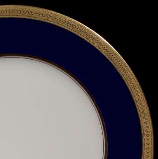 Lenox China LOWELL Cobalt Blue P67B Gold Encrusted Dinner Plate /s 