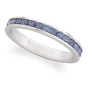    Sterling Silver March Birthstone Eternity Ring, Size: 10: Jewelry