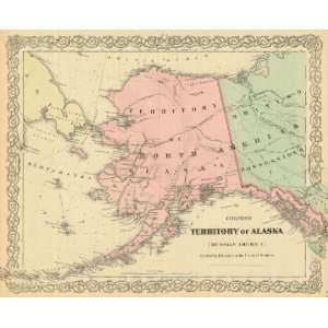  Colton 1881 Antique Map of Alaska