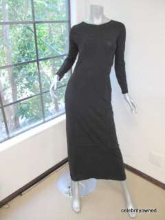 Donna Karen Black Long Sleeve Fitted Full Length Dress8  