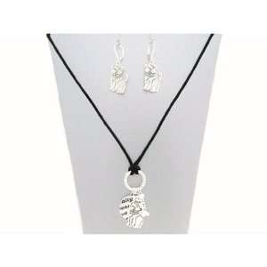    Necklace set french touch Chien Mamour silvery. Jewelry