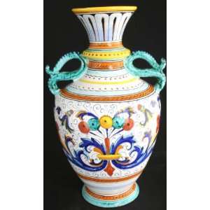   Italian Hand Painted Majolica Ricco Deruta Vase ARS: Everything Else
