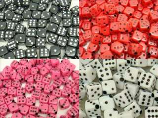 new design Mixed Acrylic Plastic Cube Dice Charm Loose Beads 6mm bsg2 