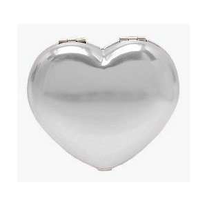  Silver Heart Valentines Compact Mirror Make Up Magnified Beauty