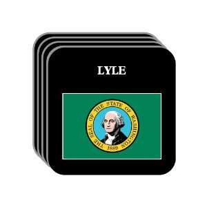 US State Flag   LYLE, Washington (WA) Set of 4 Mini Mousepad Coasters
