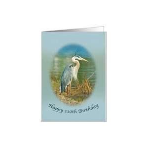  Birthday, 110th, Great Blue Heron Card Toys & Games