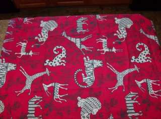 Vintage Schwartz Liebman Textiles Red Fabric 44 x 78 Animals + Bonus 
