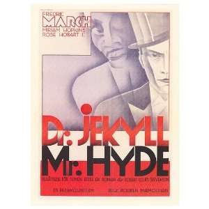  Dr. Jekyll and Mr. Hyde Movie Poster, 11 x 15.5 (1931 