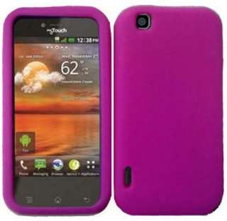For T Mobile LG MyTouch 4G E739 Hot Pink Rubber Silicone Gel Skin Case 