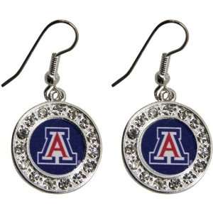  NCAA Arizona Wildcats Round Crystal Earrings Sports 