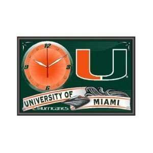  NCAA Miami Hurricanes Framed Clock *SALE*: Sports 